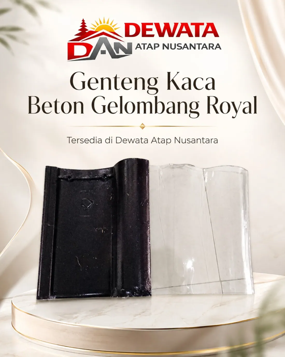 Foto Genteng Kaca Beton Gelombang Royal dan genteng pembanding